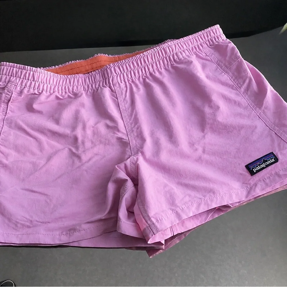 Girls Patagonia Barely Baggies unlined Shorts 3.5 Large 12 Dragon Purple  $50